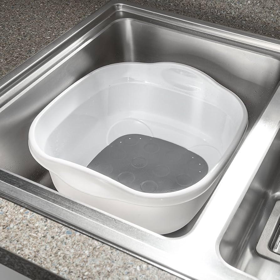 Addis 8.5L Soft Touch Bowl, White/Metallic