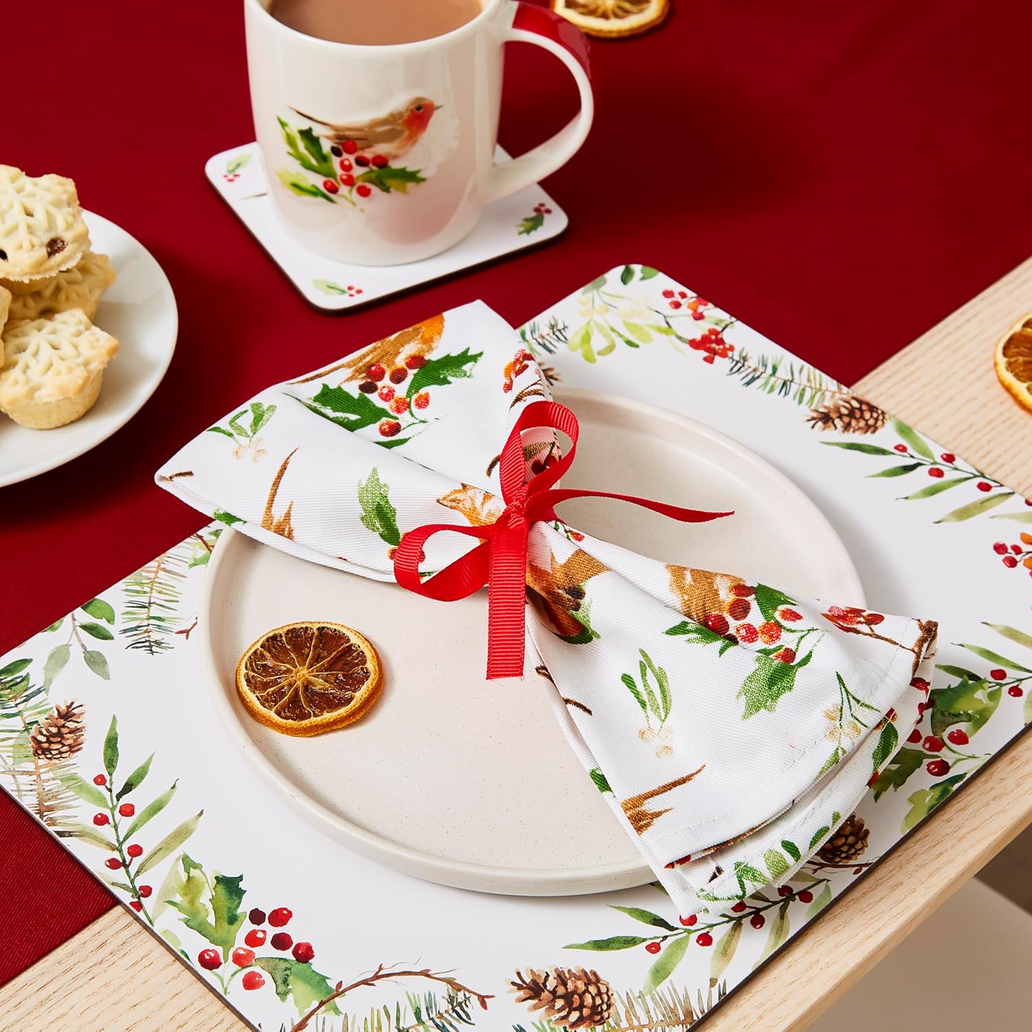 Cooksmart A Winters Tale Set of 4 Napkins 1957-2 Cooksmart A Winter's Tale Set of 4 Napkins