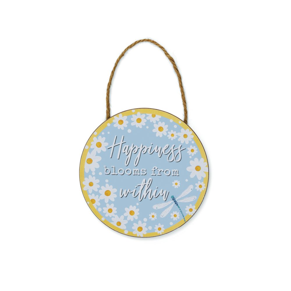 Cooksmart English Meadow "Happiness" Round Plaque