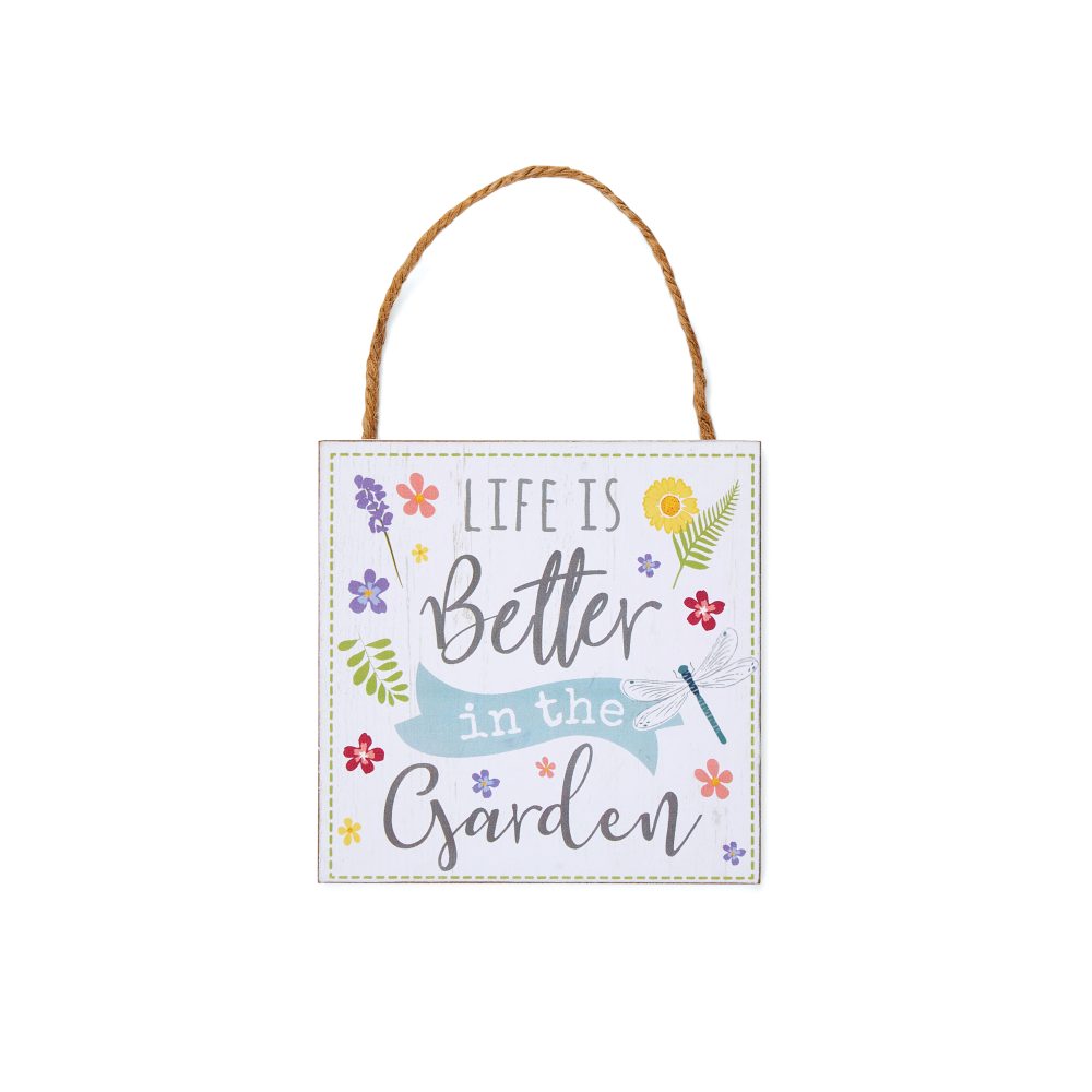 Cooksmart English Meadow "Life Is Better" Square Plaque