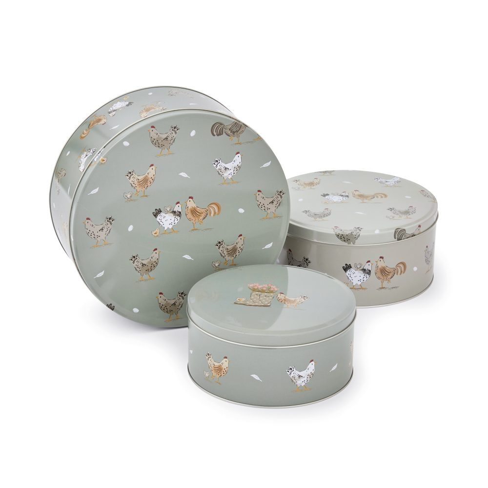 Cooksmart Hen House Lane Set of 3 Round Cake Tins