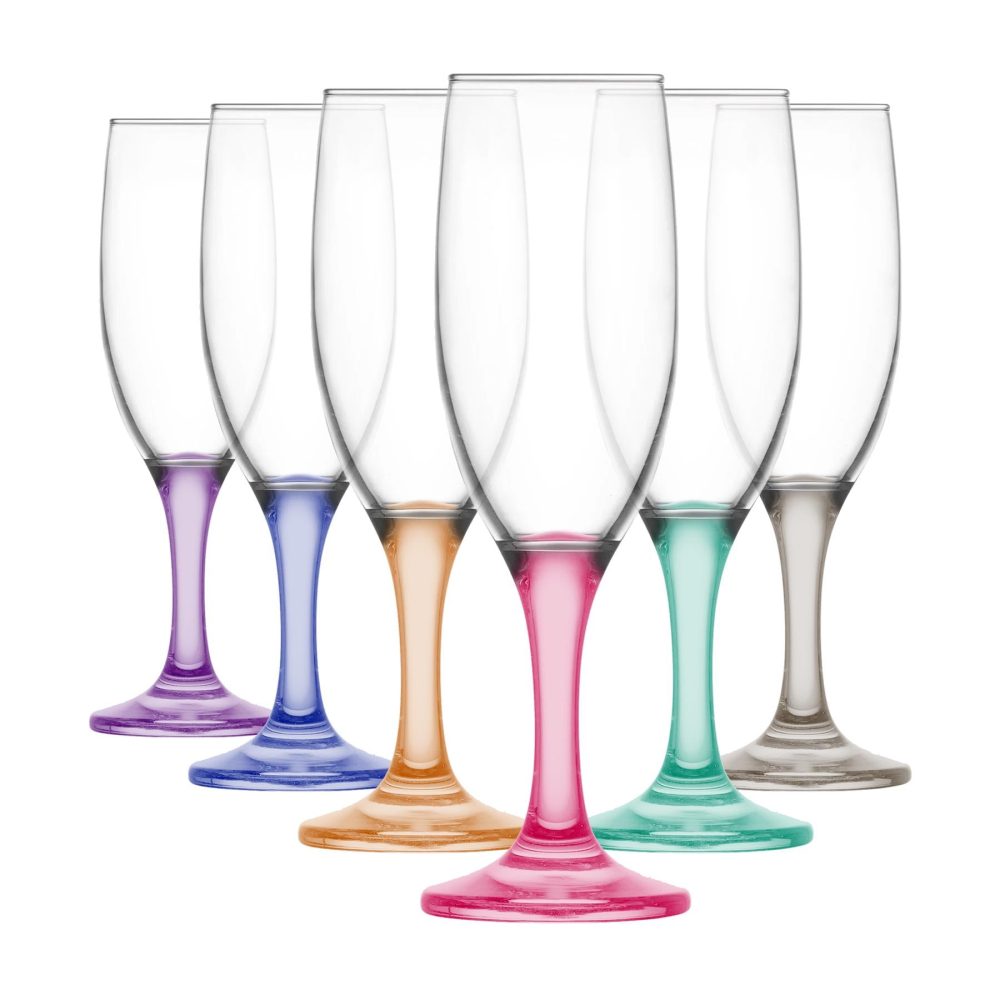 LAV Misket Coral Champagne Flute 190ml, Gift Box of 6