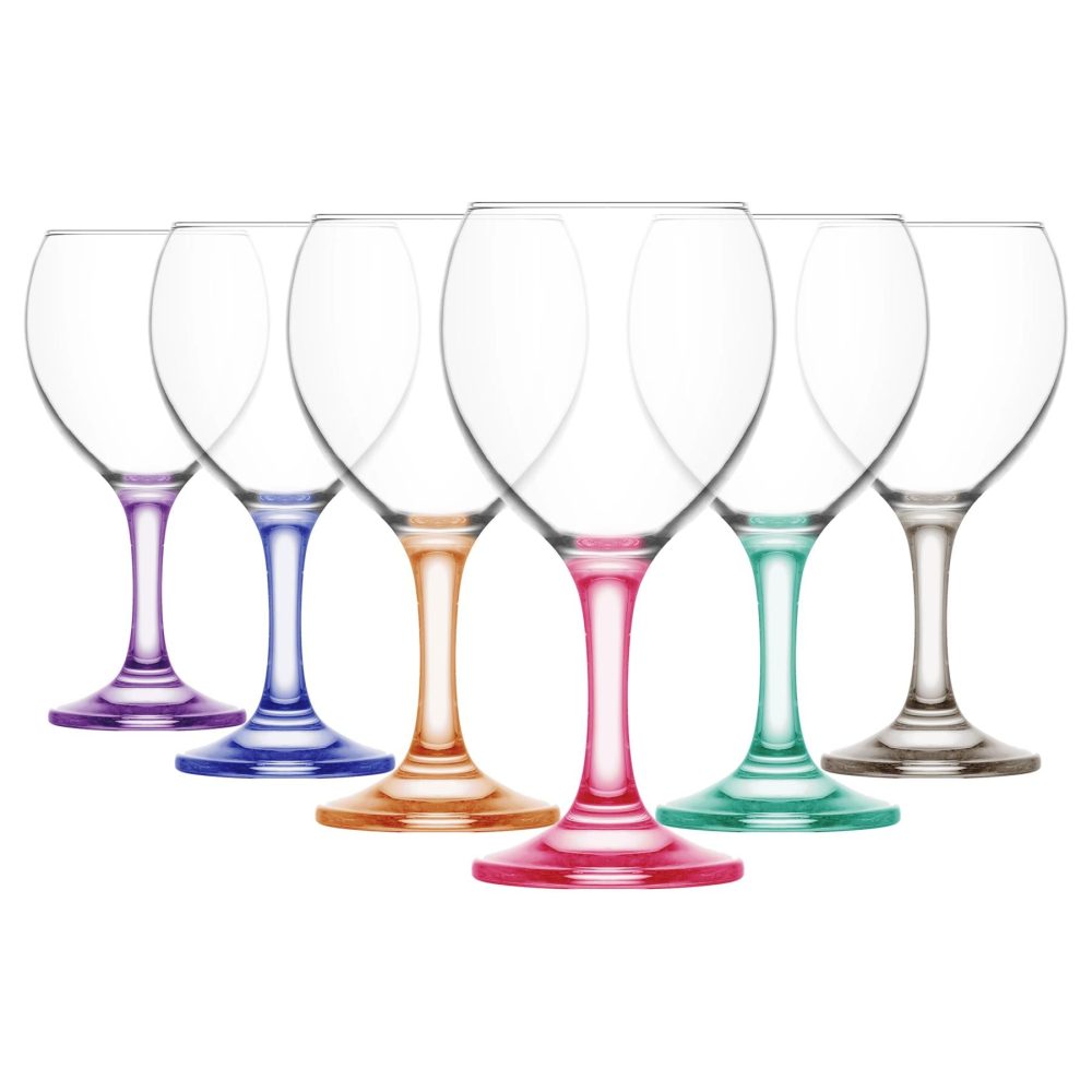 LAV Misket Coral Wine Glass 260ml, Gift Box of 6