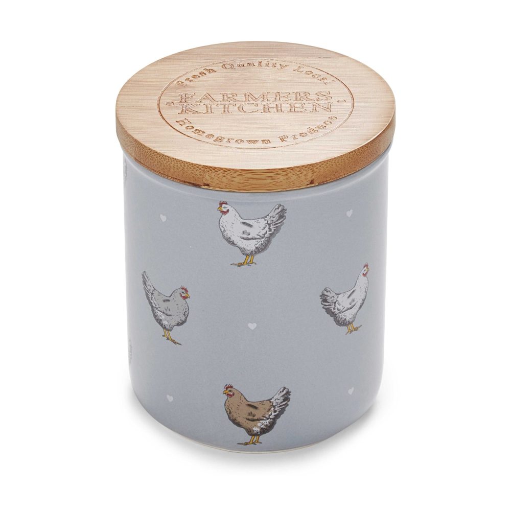 Cooksmart Farmers Kitchen Ceramic Canister, Blue