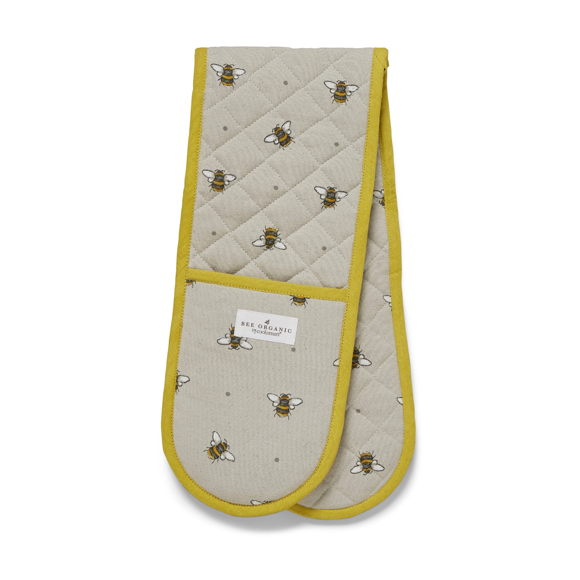 Cooksmart Bumble Bees Double Oven Glove, Organic Cotton Cooksmart Bumble Bees Double Oven Glove, Organic Cotton
