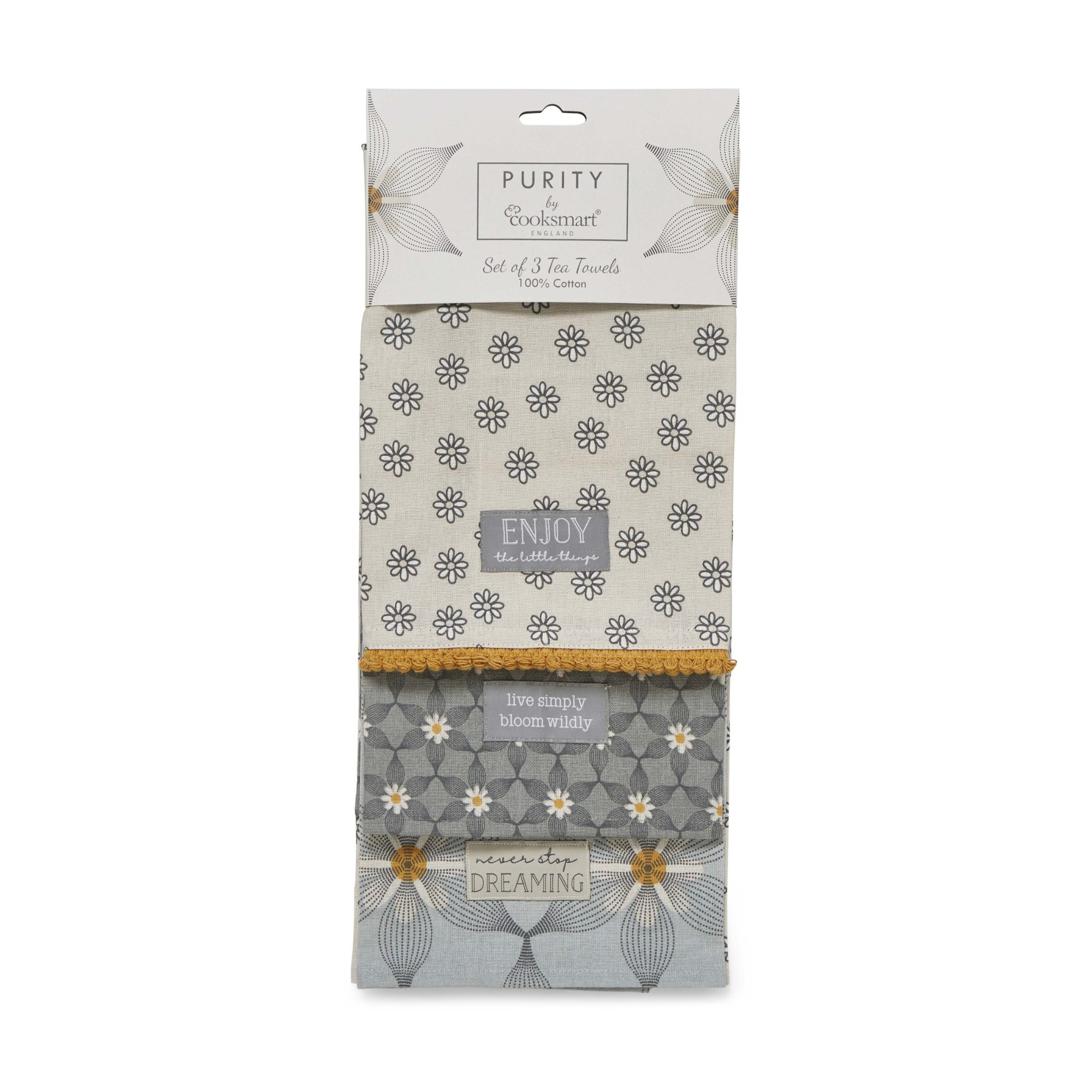 Cooksmart Purity 3 Pack Tea Towel Cooksmart Purity 3 Pack Tea Towel