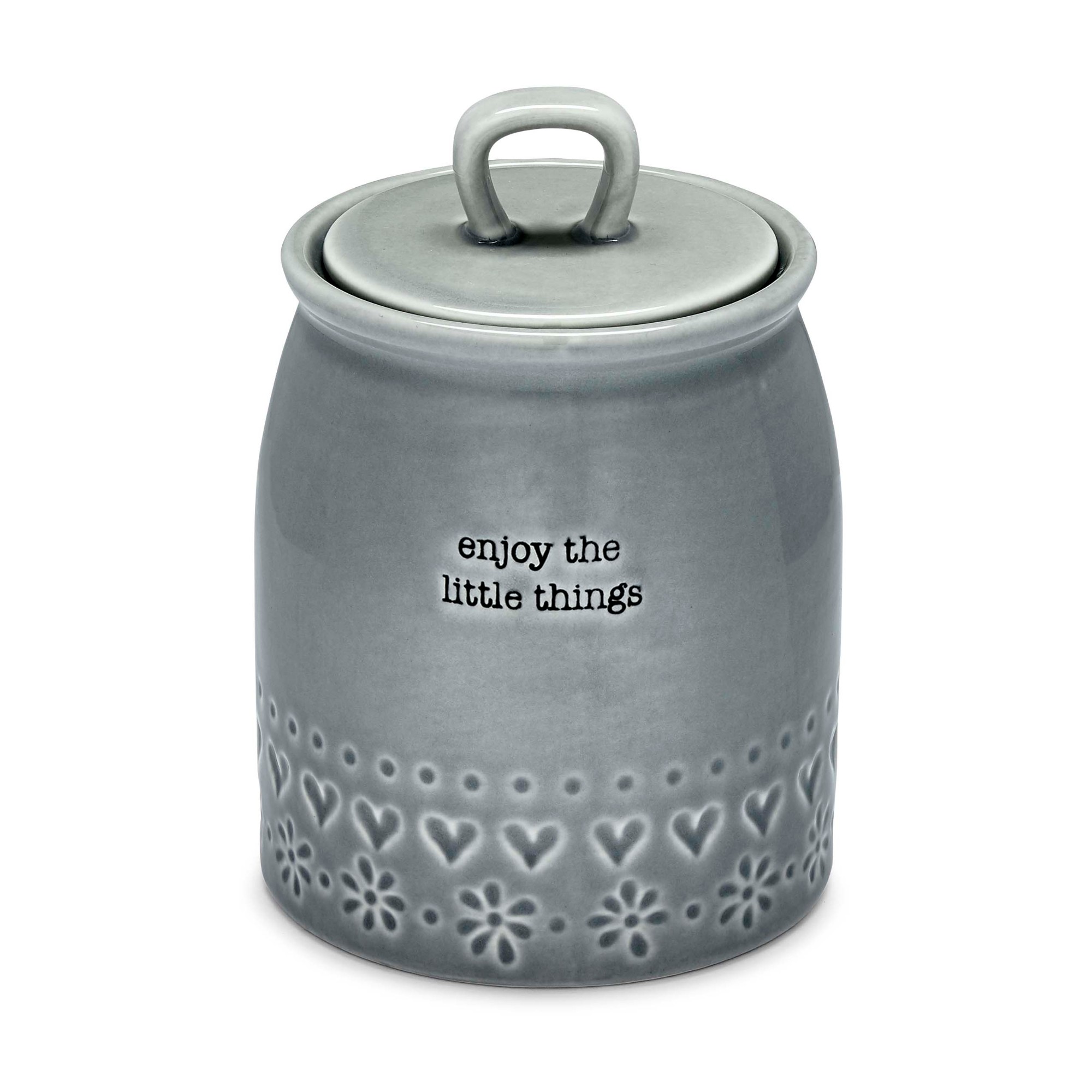 Cooksmart Purity Ceramic Canister, Enjoy The Little Things Cooksmart Purity Ceramic Canister, Enjoy The Little Things