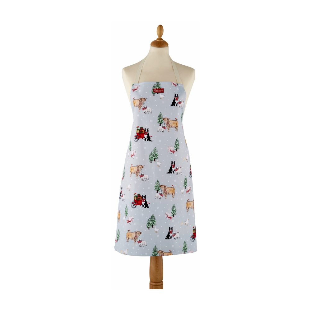 Cooksmart Christmas On The Farm Apron with Wipe Clean Coating