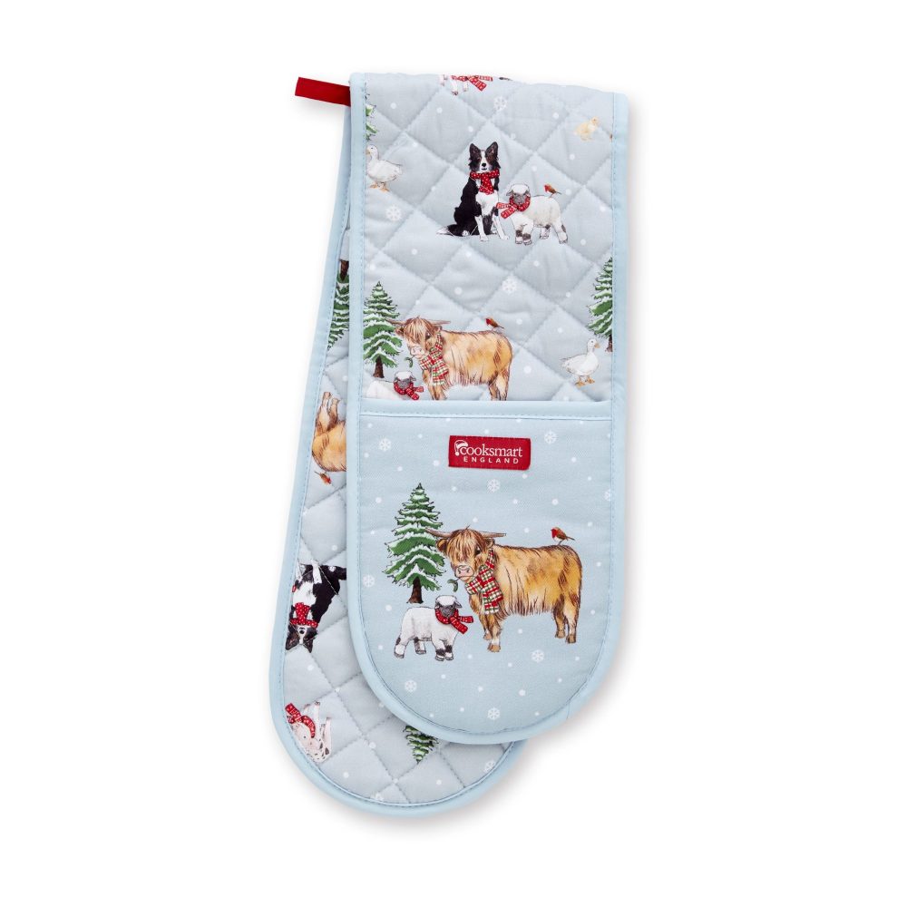 Cooksmart Christmas On The Farm Double Oven Glove
