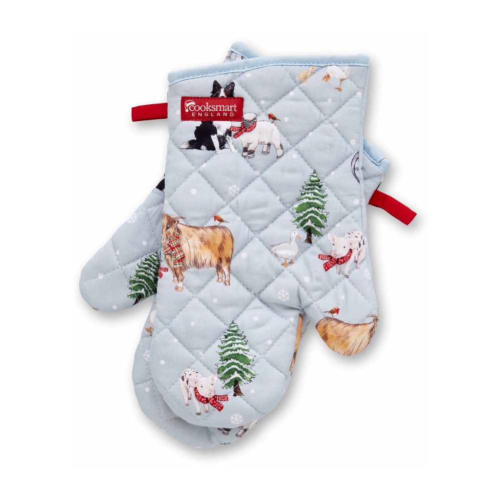Cooksmart Christmas On The Farm Set of 2 Gauntlets