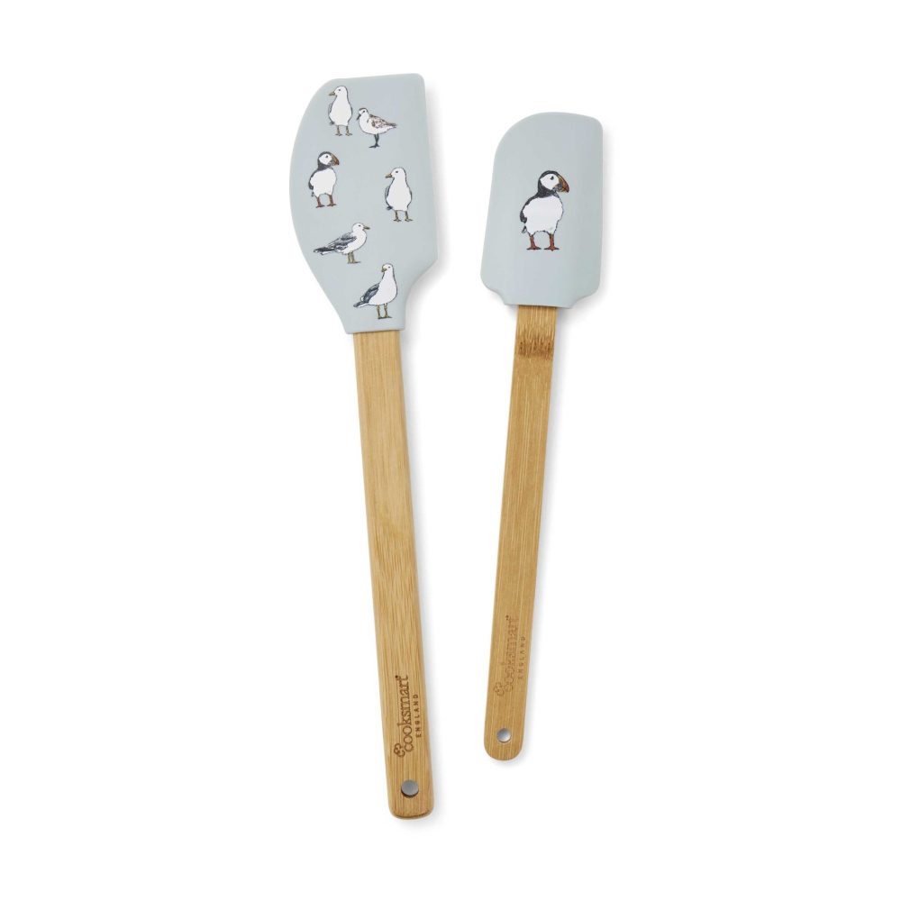 Cooksmart Coastal Birds Set of 2 Bamboo Spatulas