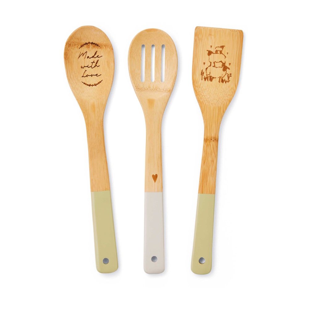 Cooksmart Highland Sheep Set of 3 Bamboo Utensils
