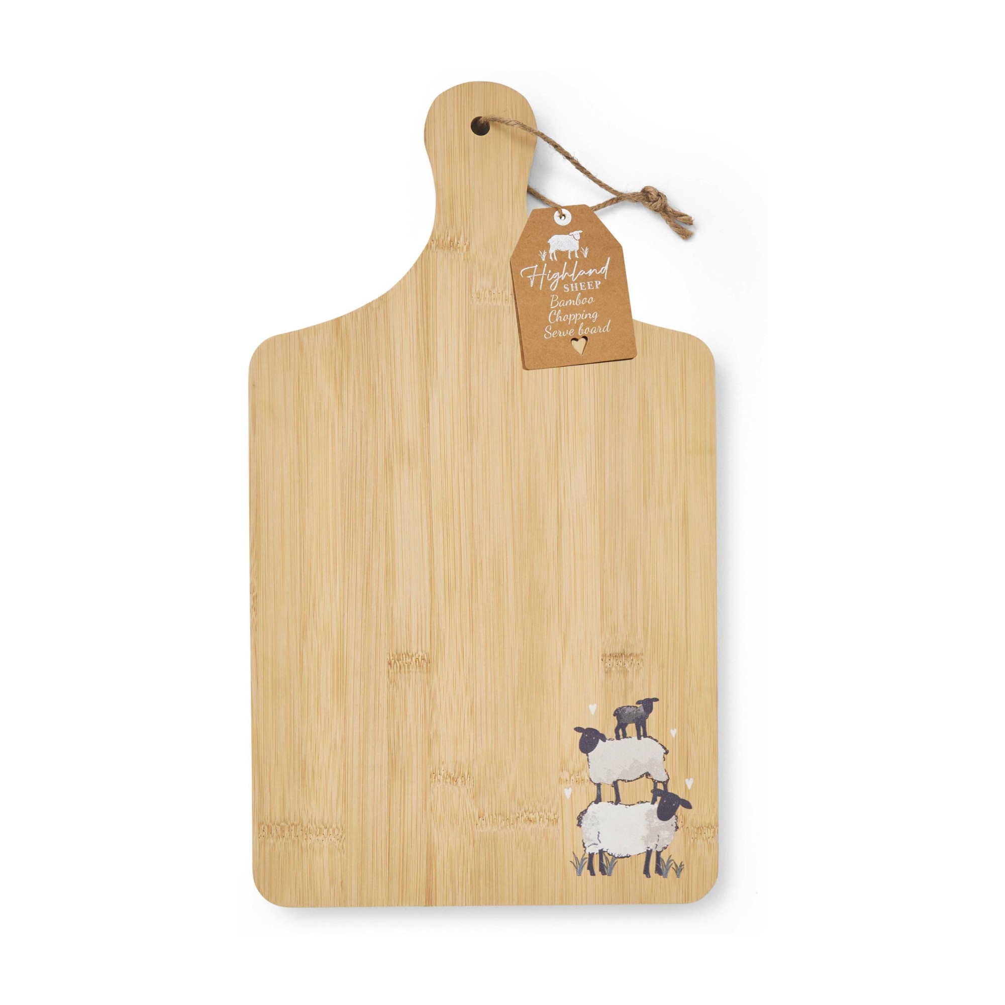 Cooksmart Highland Sheep Bamboo Paddle Board, Printed Sheep Design Cooksmart Highland Sheep Bamboo Paddle Board, Printed Sheep Design