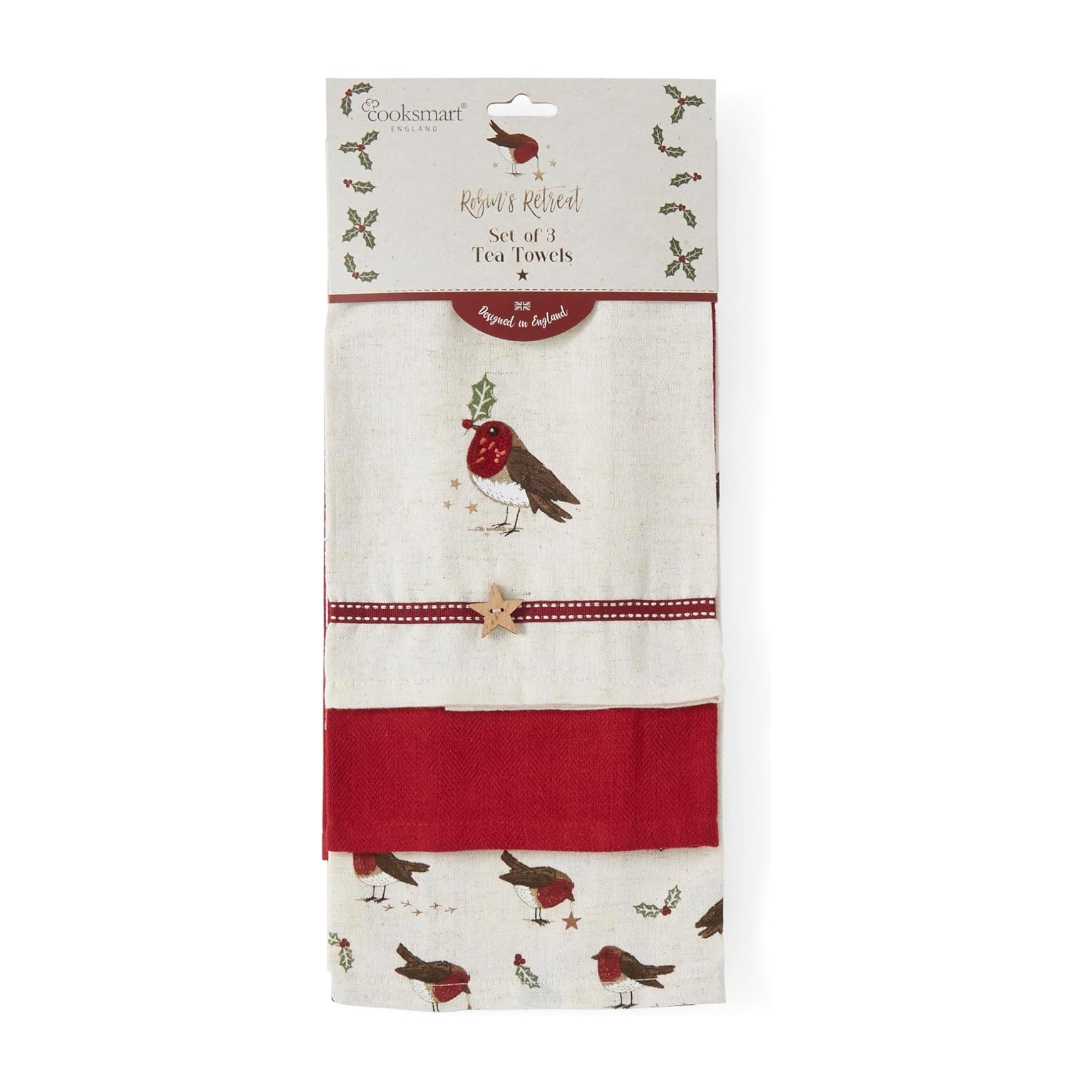 Cooksmart Robin's Retreat 3 Pack Tea Towels Cooksmart Robin's Retreat 3 Pack Tea Towels