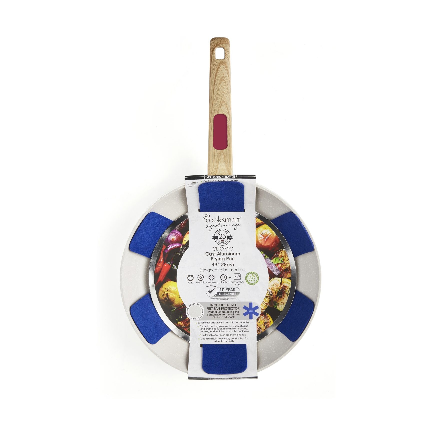 Cooksmart Signature Deep Frying Pan 28cm Raspberry Cooksmart Signature Deep Frying Pan 28cm Raspberry