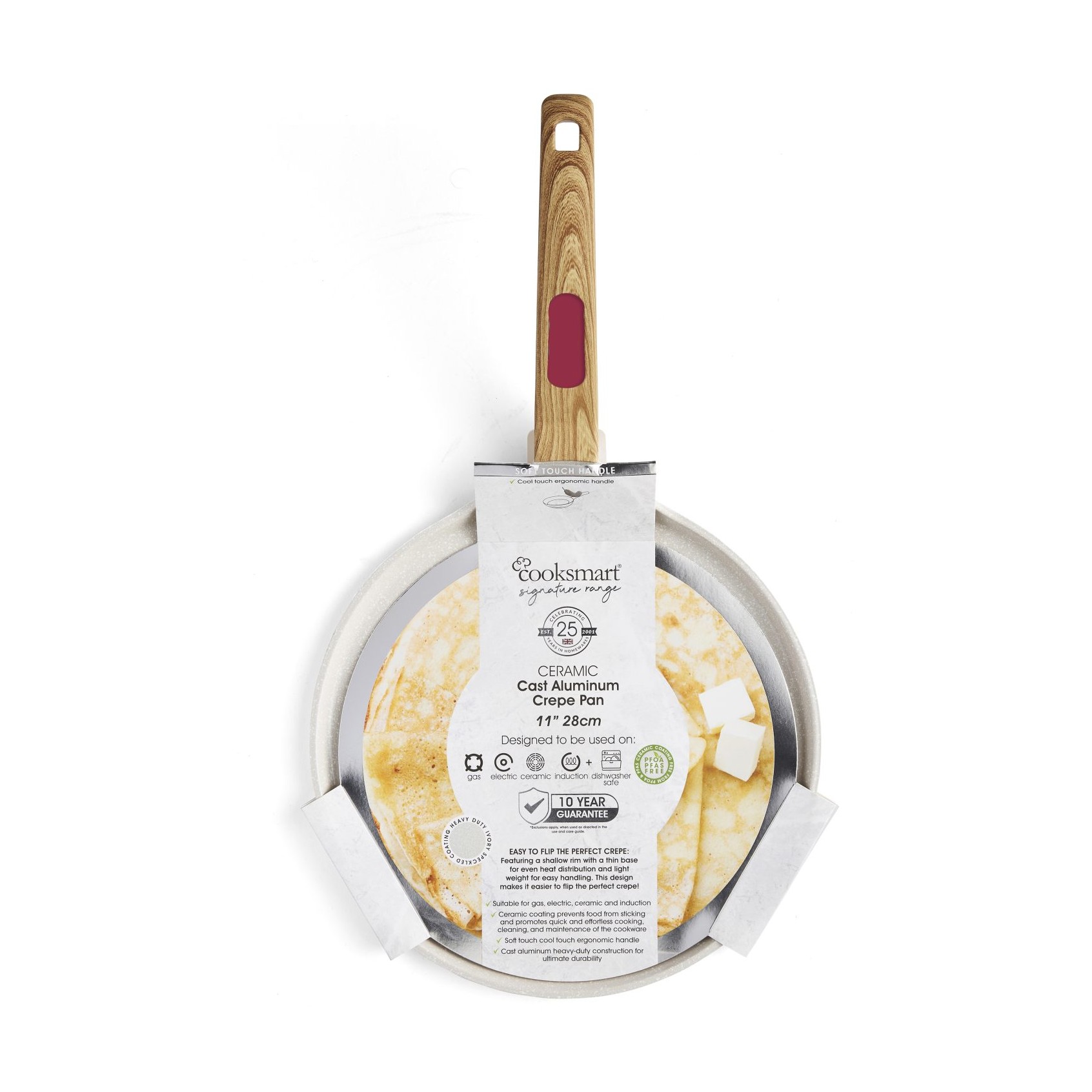 Cooksmart Signature Crepe Pan 28cm Raspberry