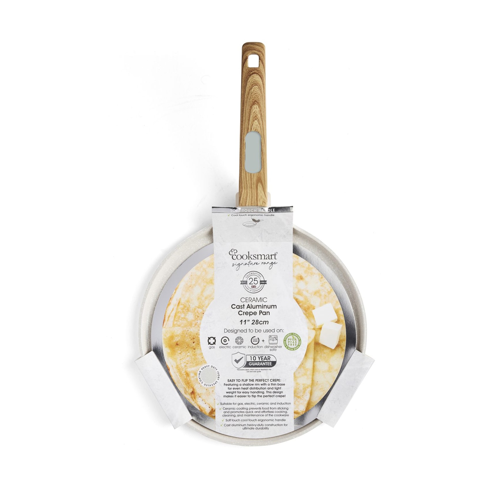 Cooksmart Signature Crepe Pan 28cm Sage Green