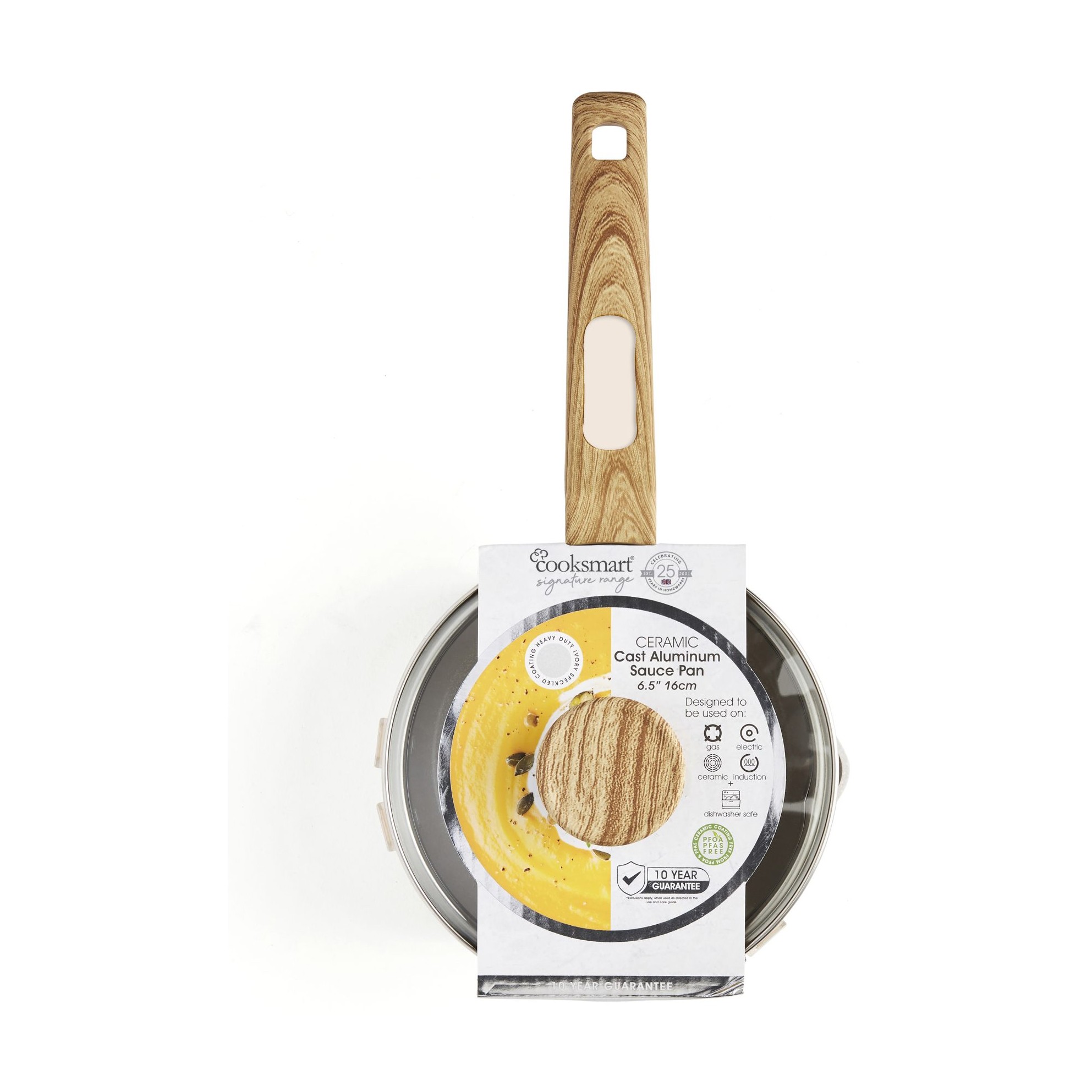 Cooksmart Signature Sauce Pan with Lid 16cm Ivory