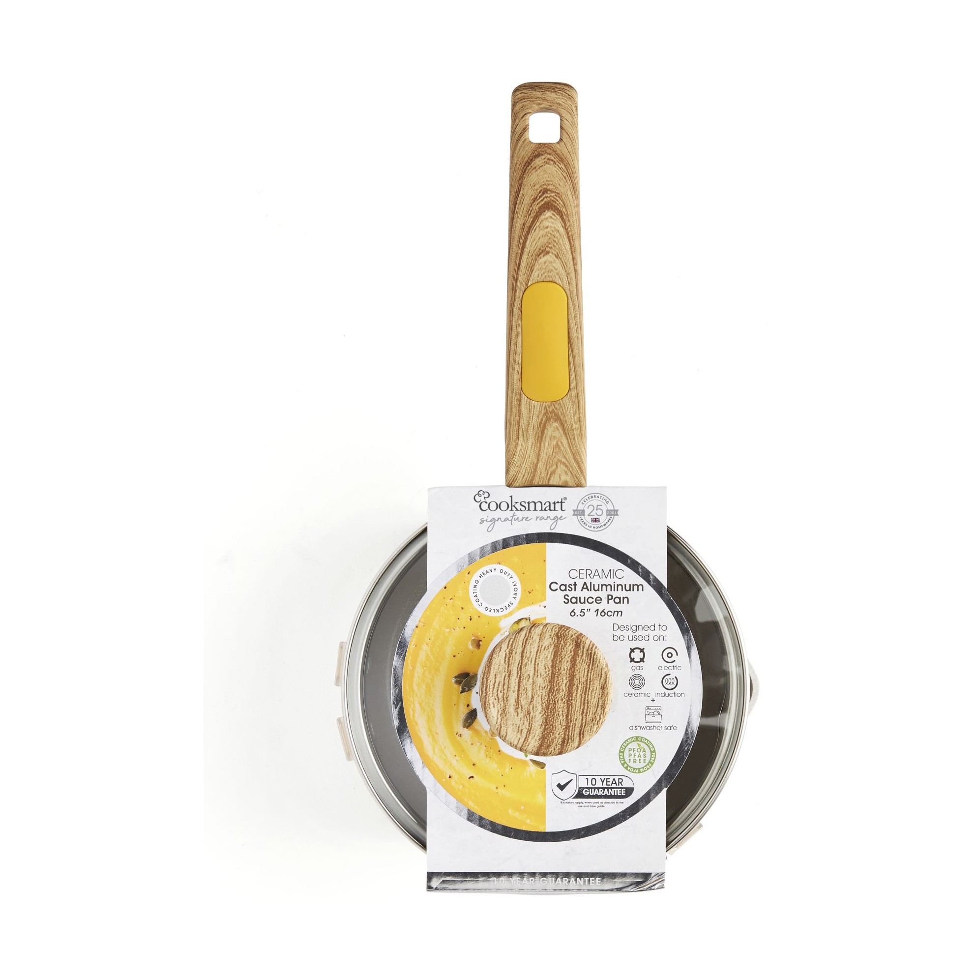 Cooksmart Signature Sauce Pan with Lid 16cm Marigold