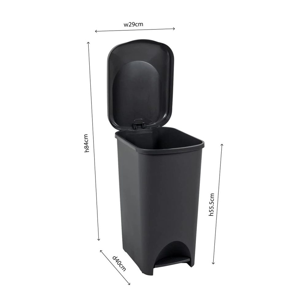 Addis Eco Range 40L Pedal Bin, Metallic