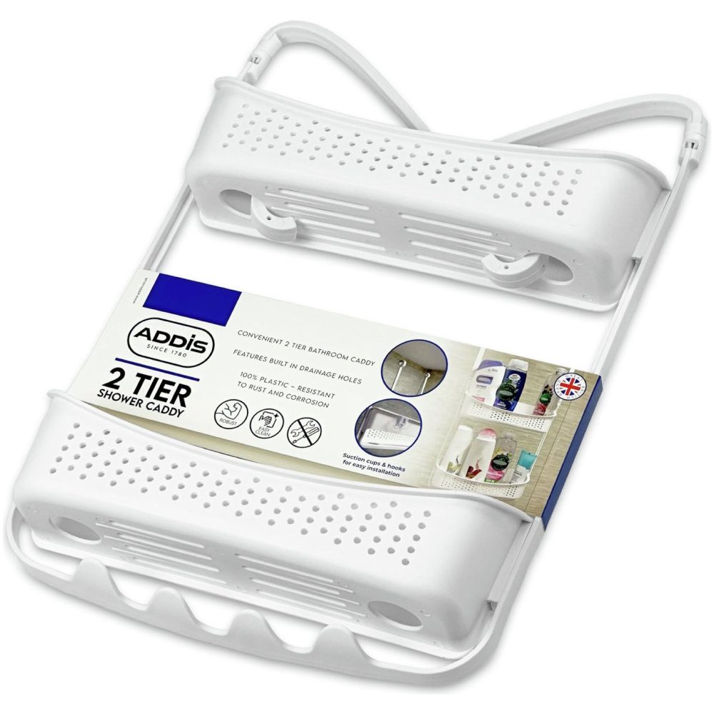 Addis 2 Tier Shower Caddy, White