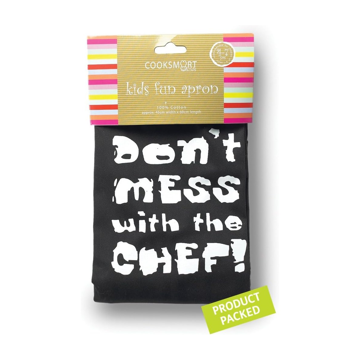 Cooksmart Kids “Don’t Mess With The Chef” Apron – 100% Cotton Adjustable Childrens Apron Cooksmart Kids “Don’t Mess With The Chef” Apron – 100% Cotton Adjustable Childrens Apron