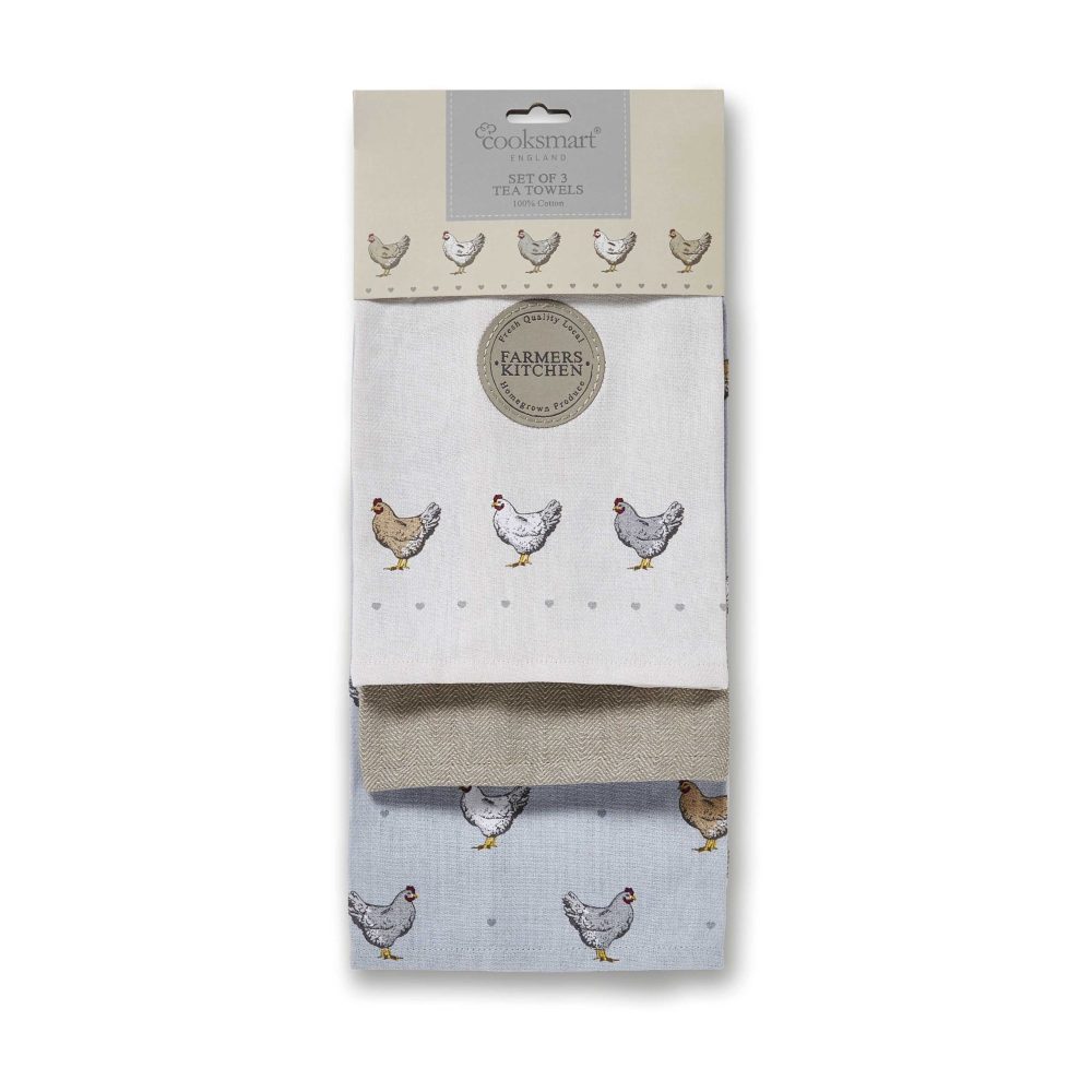 Cooksmart Farmers Kitchen 3 Pack Tea Towel