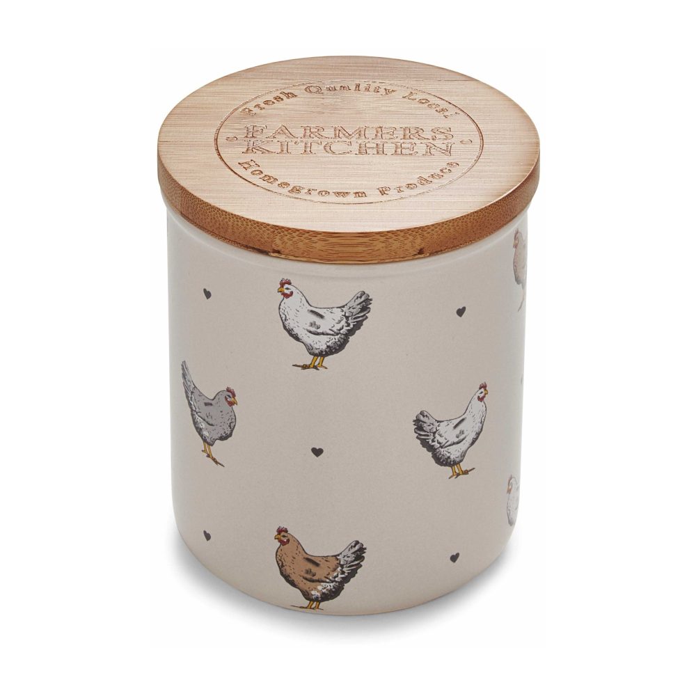 Cooksmart Farmers Kitchen Ceramic Canister, Cream