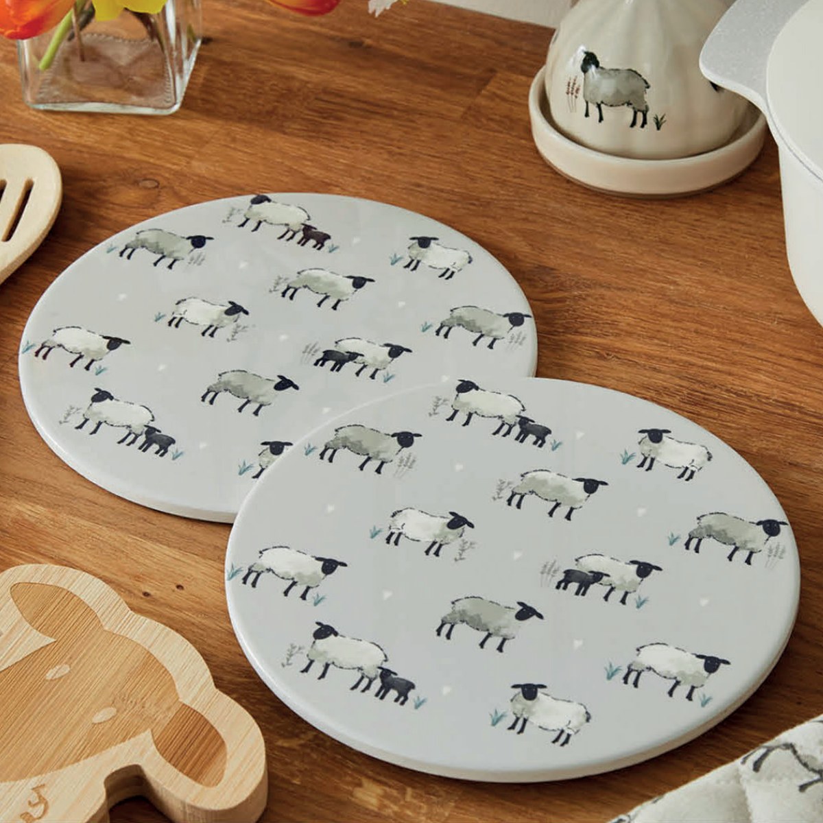 Cooksmart-Highland-Sheep-Set-of-2-Trivets-3120 Cooksmart Highland Sheep Set of 2 Trivets