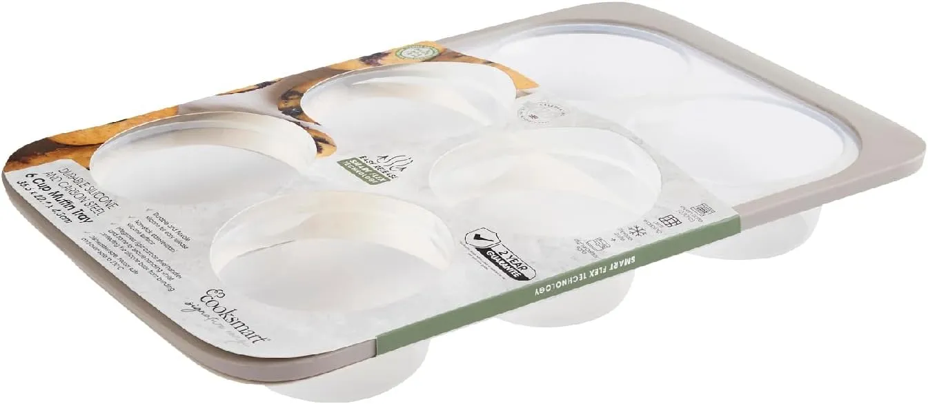 Cooksmart Smart Flex 6 Cup Muffin Tray, Grey Cooksmart Smart Flex 6 Cup Muffin Tray, Grey
