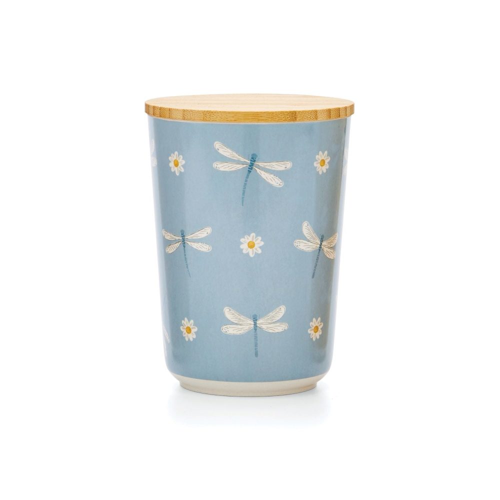 Cooksmart English Meadow Bamboo Canister, Blue