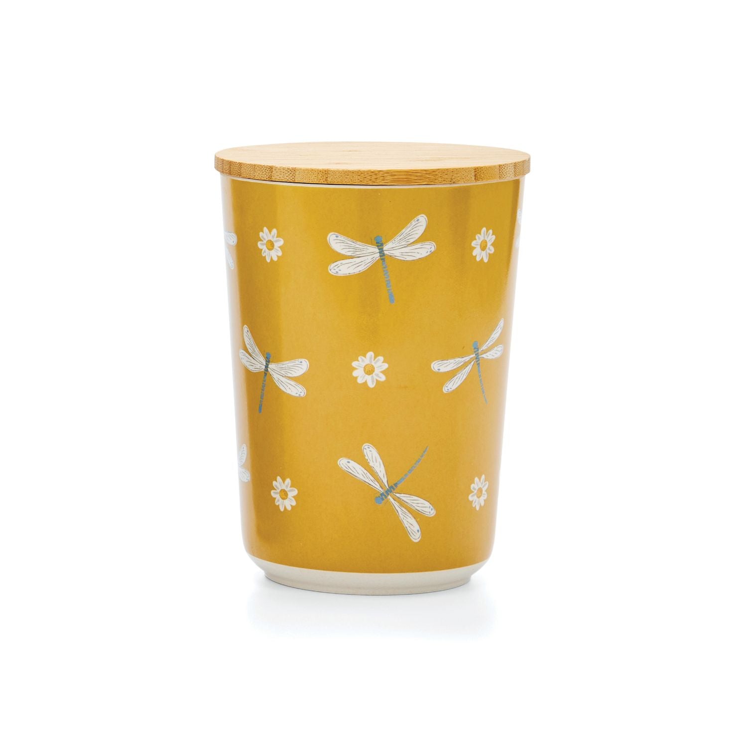 cooksmart-english-meadow-bamboo-canister-mustard-2159 Cooksmart English Meadow Bamboo Canister, Mustard