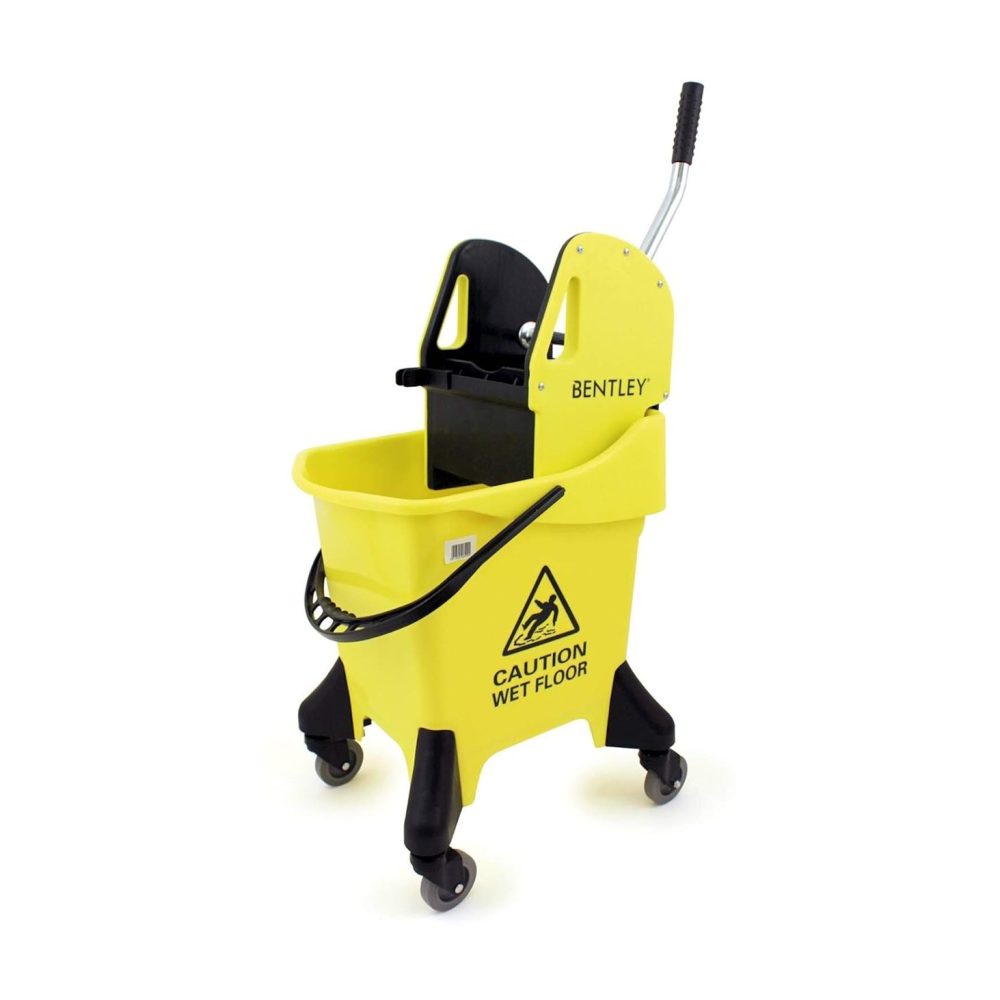 Charles Bentley Hygieneer 31 Litre Ergo Mobile Mop Bucket with Wringer, Yellow