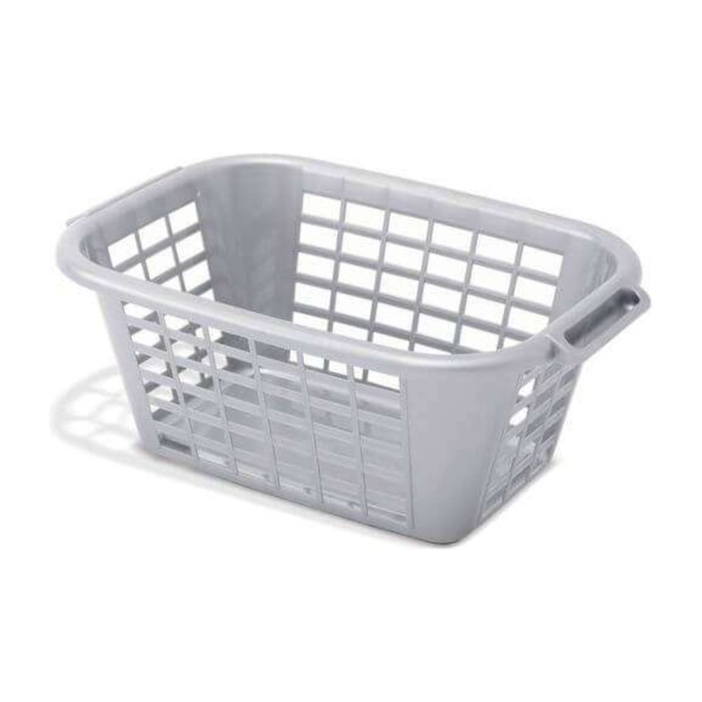 Addis 40L Rectangular Laundry Basket, Metallic