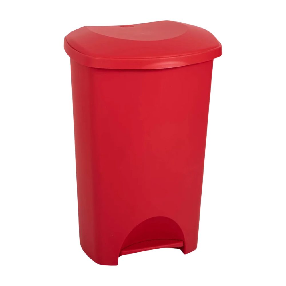 Addis 50L Pedal Bin, Red