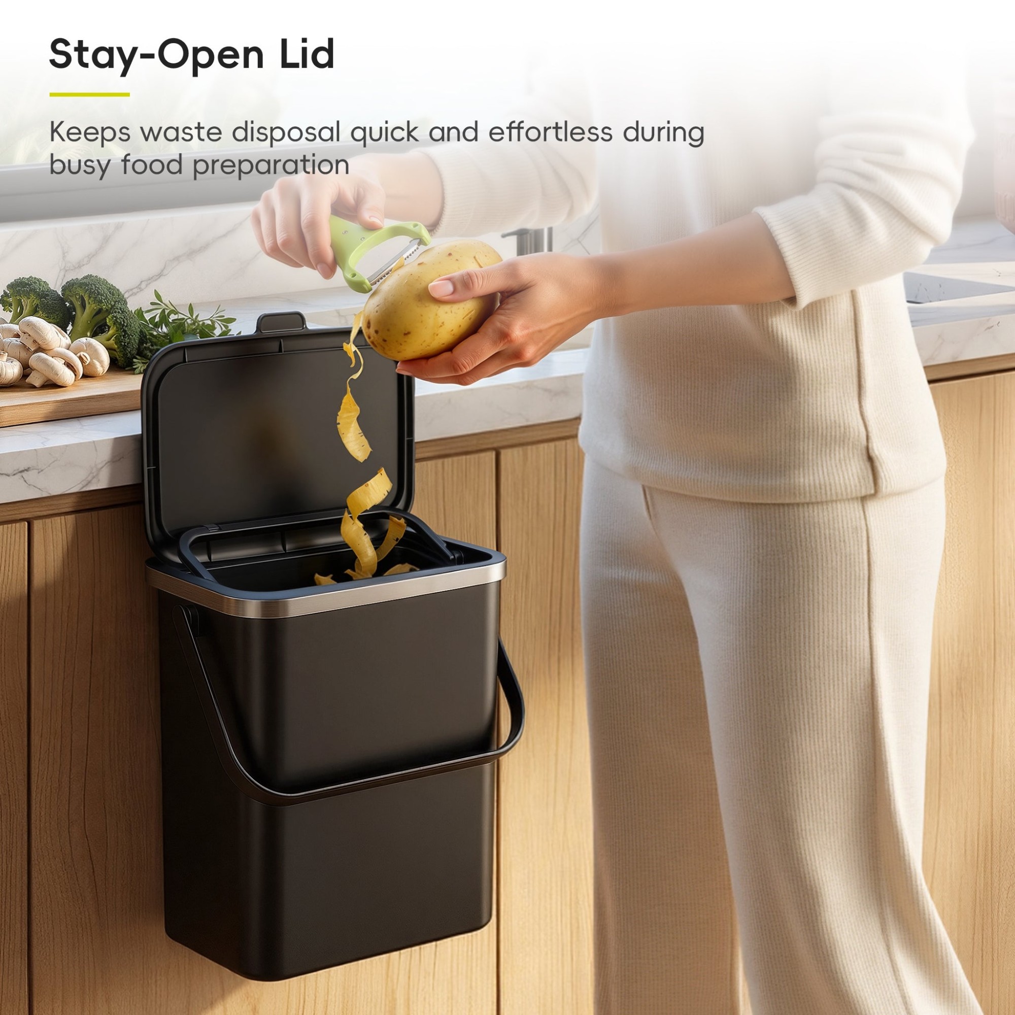 EKO Puro Plus Food Waste Caddy 10L, Grey EKO Puro Plus Food Waste Caddy 10L, Grey