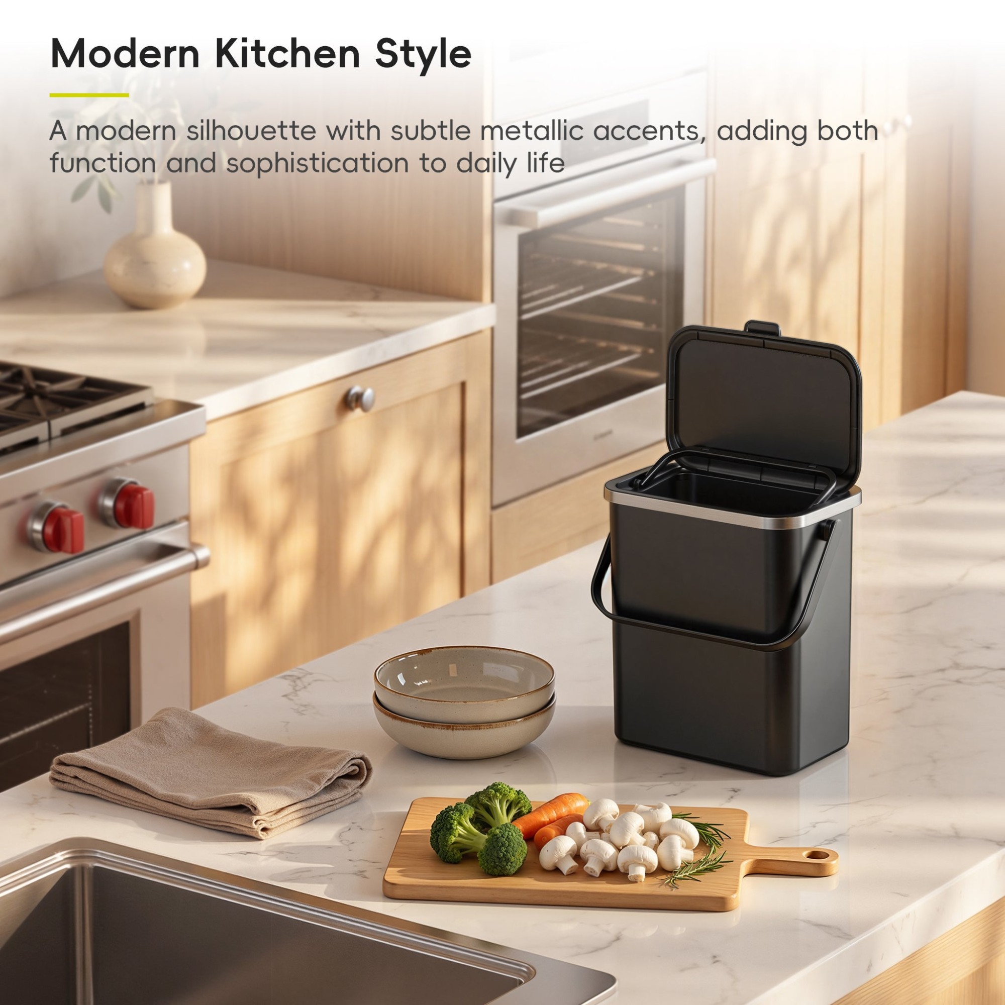 EKO Puro Plus Food Waste Caddy 10L, Grey EKO Puro Plus Food Waste Caddy 10L, Grey