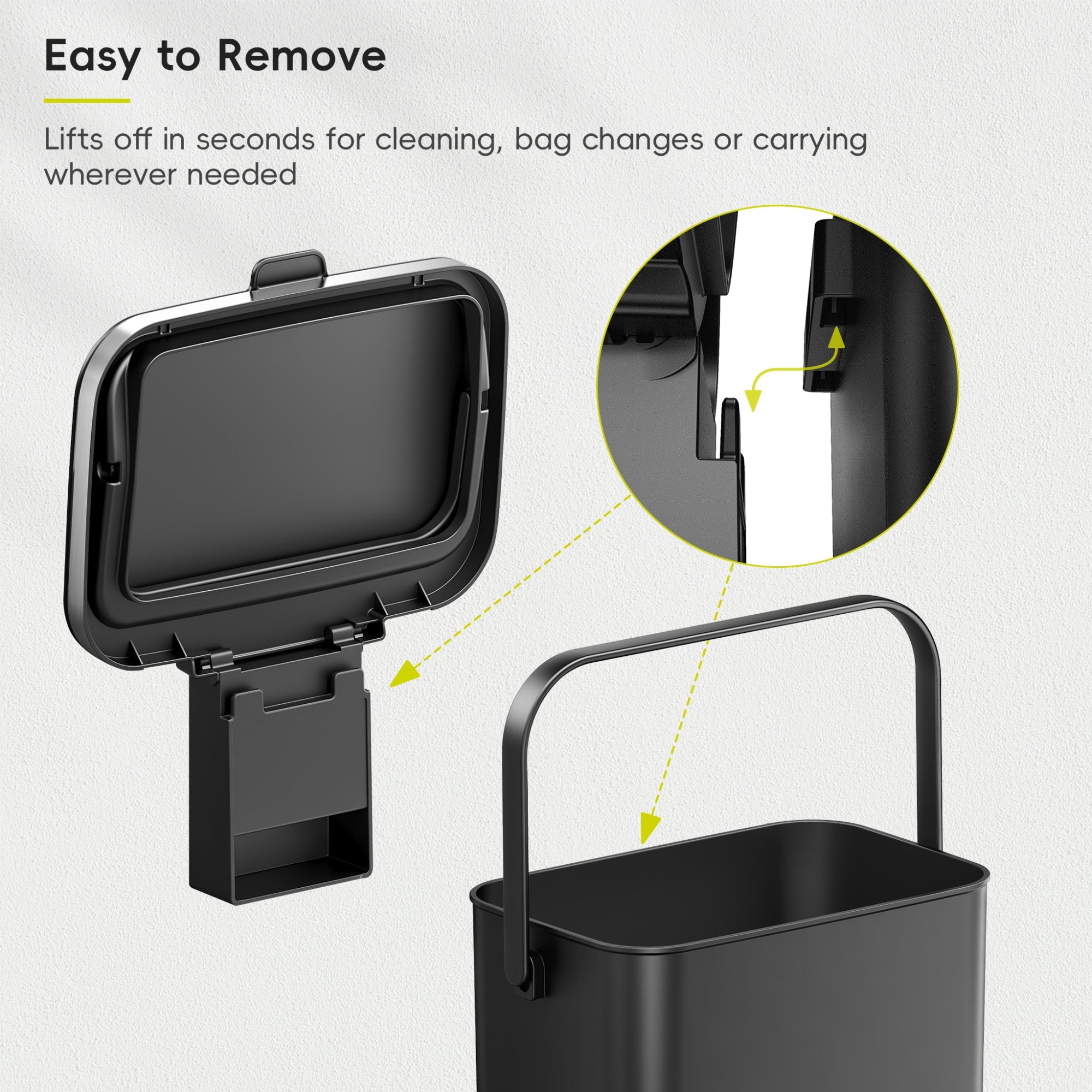 EKO Puro Plus Food Waste Caddy 10L, Grey EKO Puro Plus Food Waste Caddy 10L, Grey