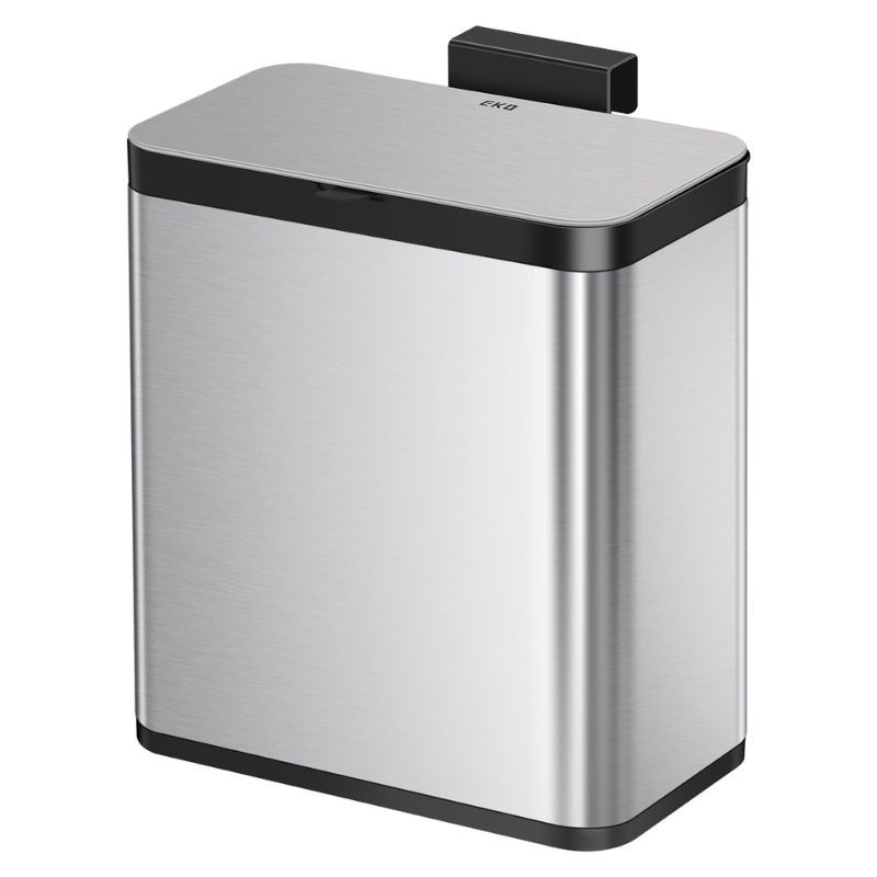 EKO Puro S Food Waste Caddy 7L, Stainless Steel with Black Trim EKO Puro S Food Waste Caddy 7L, Stainless Steel with Black Trim