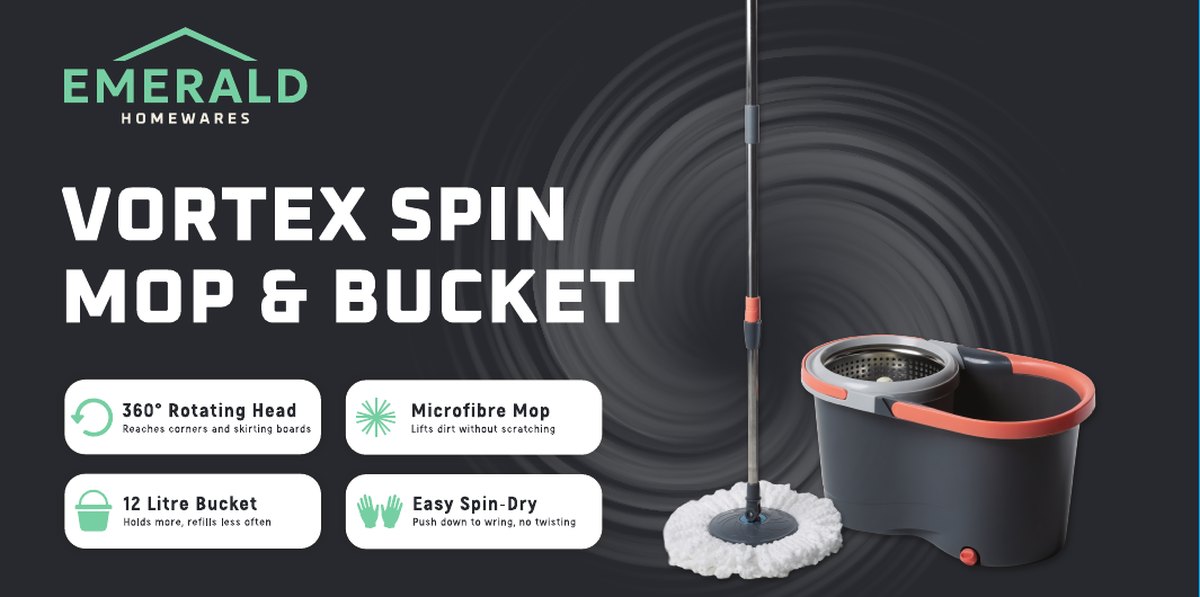 Emerald Vortex Spin Mop and Bucket