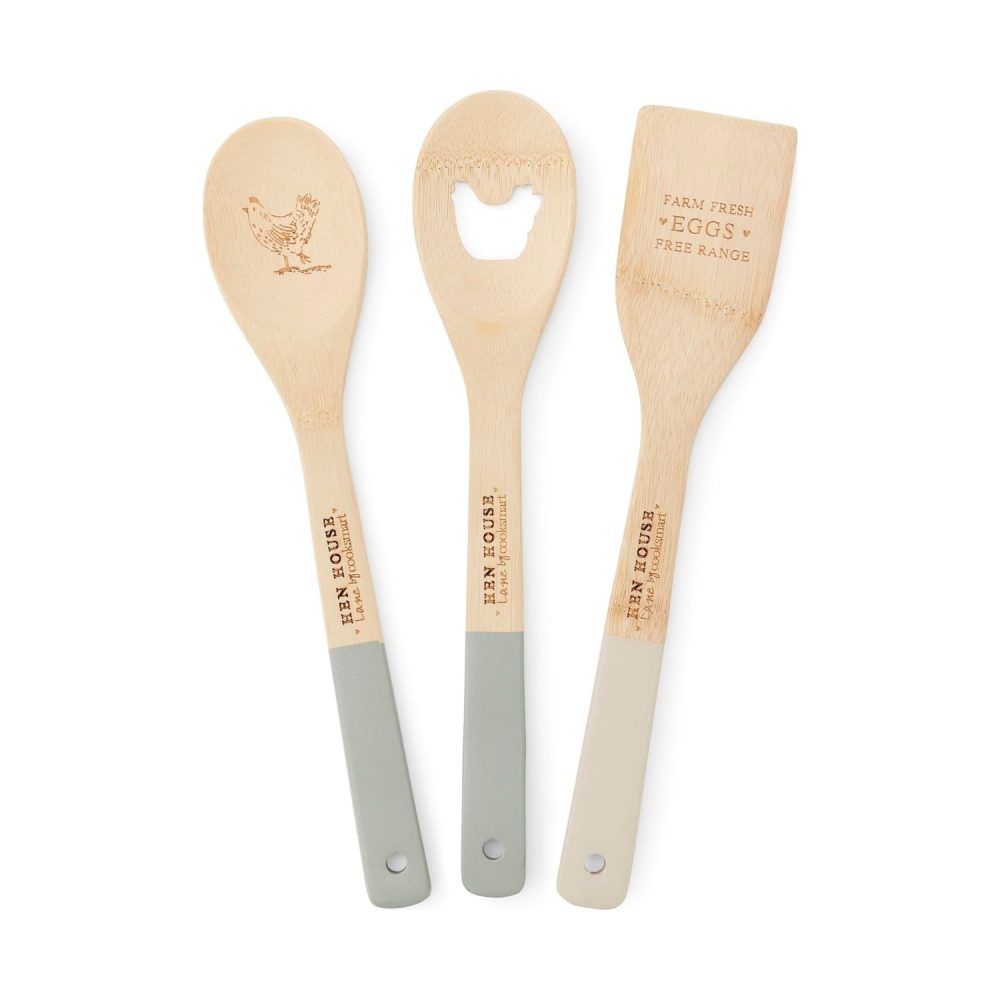 Cooksmart Hen House Lane Set of 3 Bamboo Utensils