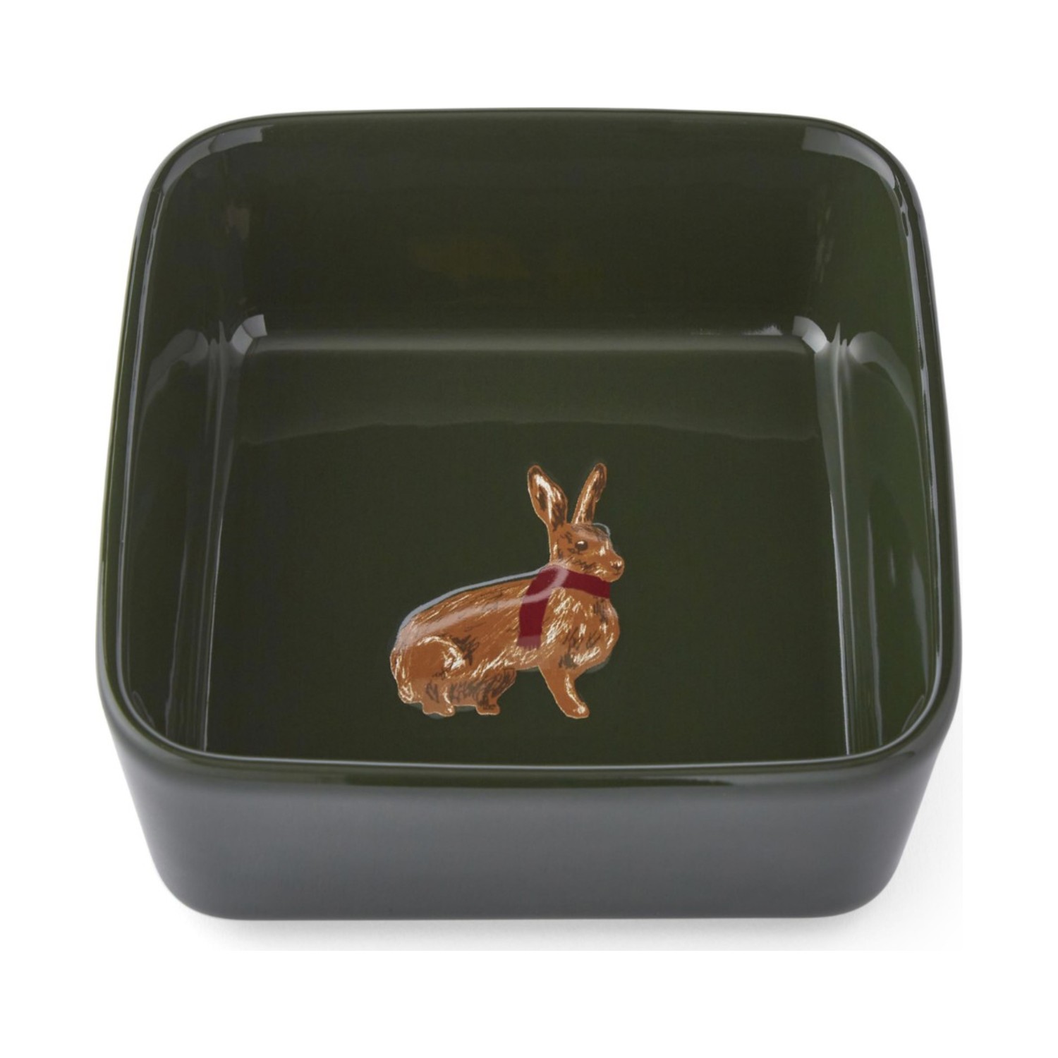 Cooksmart Heritage Hare Square Nibble/Dip Bowl, Green Cooksmart Heritage Hare Square Nibble/Dip Bowl, Green