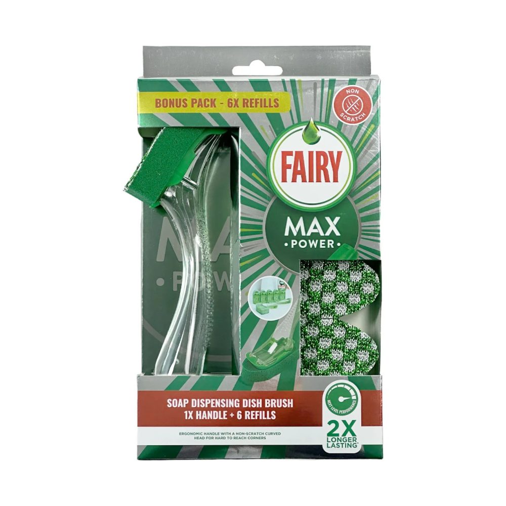 Fairy Max Power Soap Dispensing Dish Brush & Refills