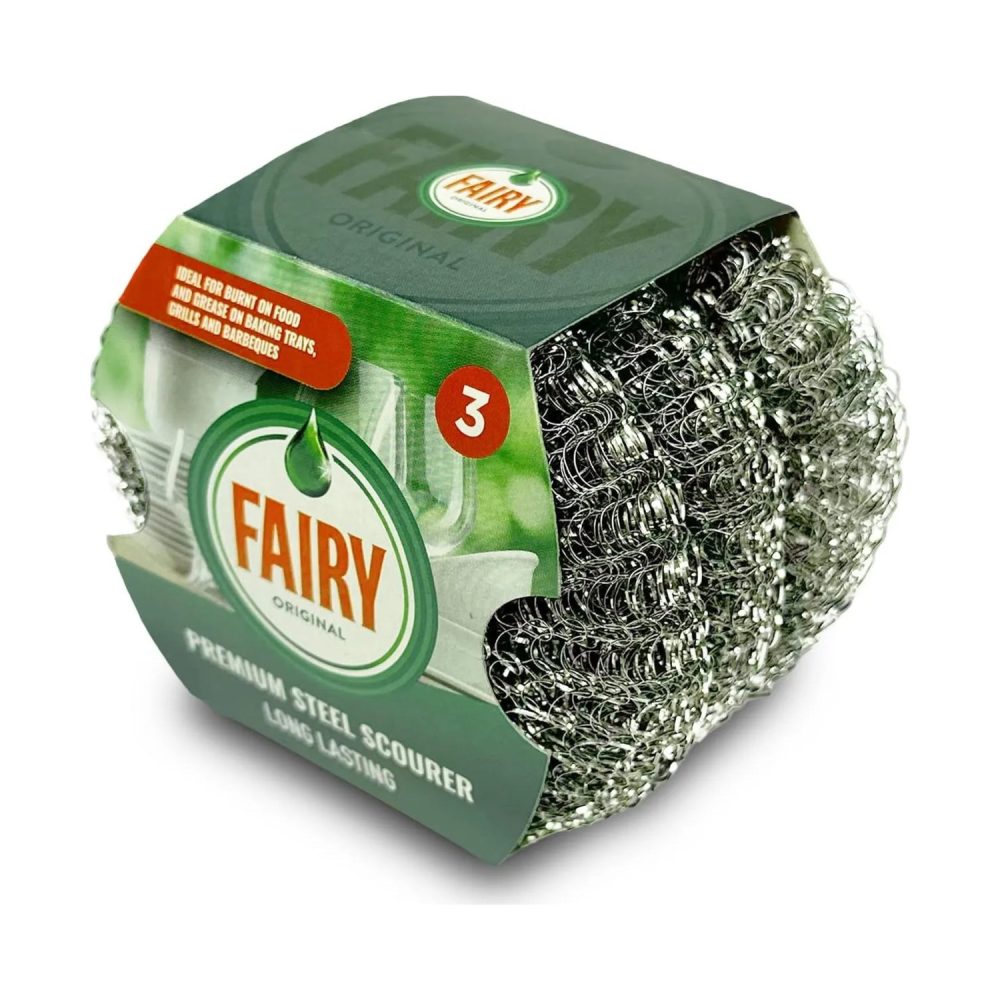 Fairy Steel Scourers, Pack of 3